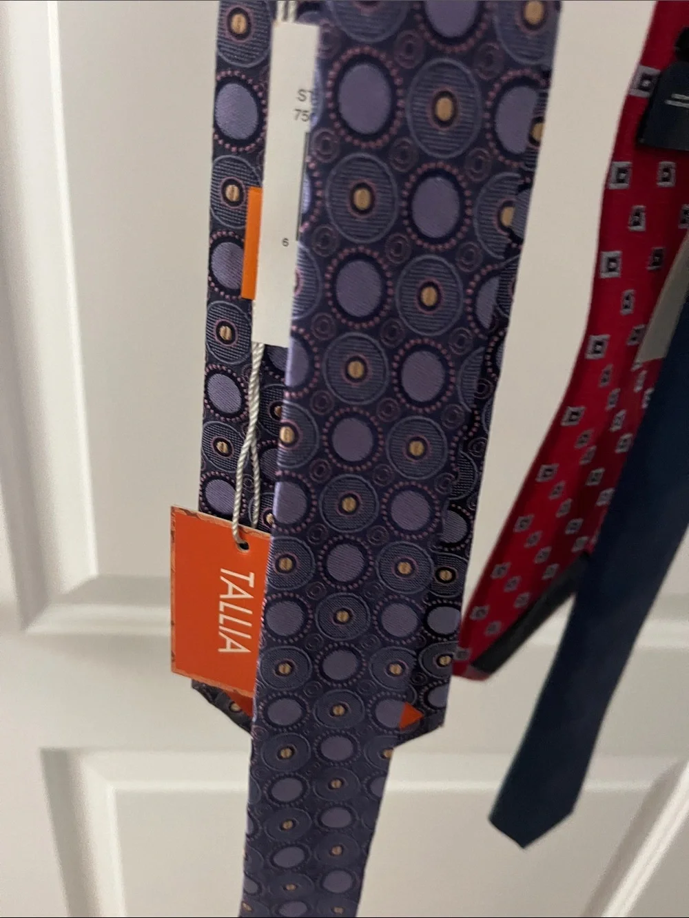Tommy Hilfiger Lavender Geometric Silk Tie